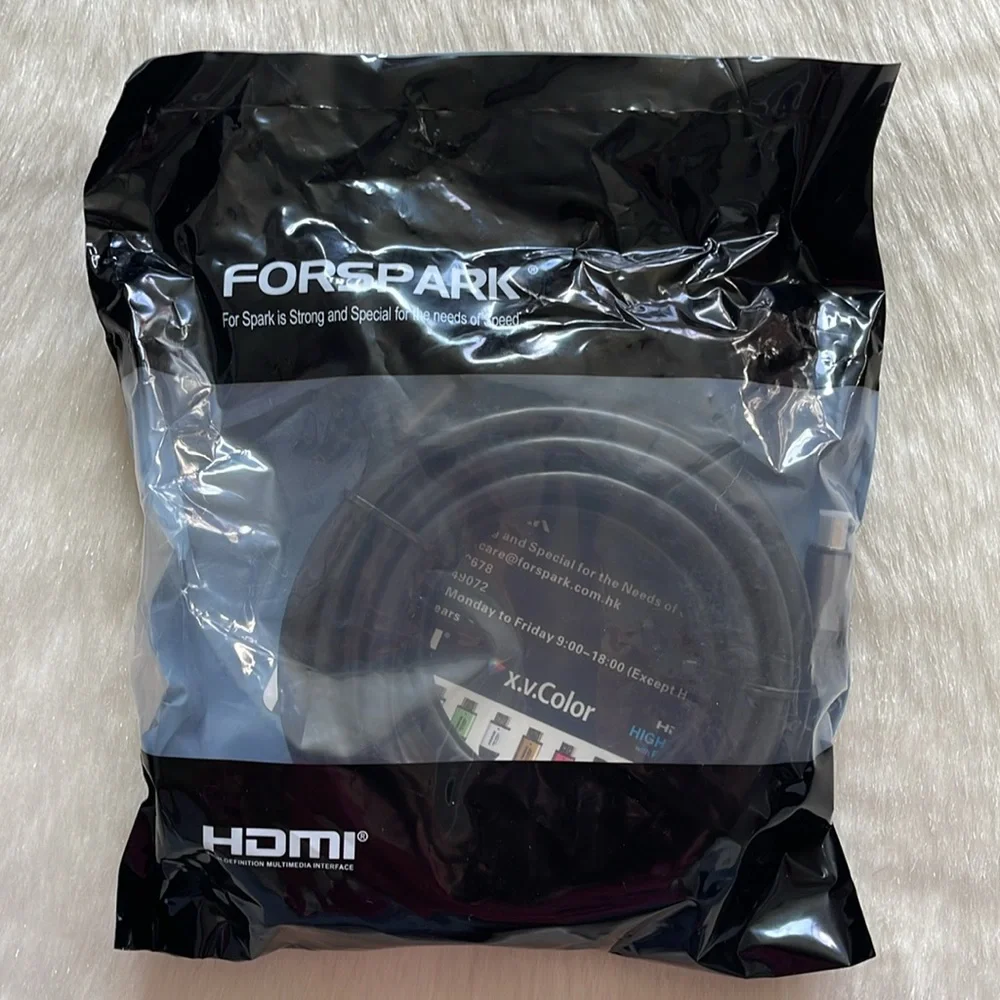 Forspark Prime High Speed HDMI Cable With Ethernet Metal Dark Grey Case 25 Feet